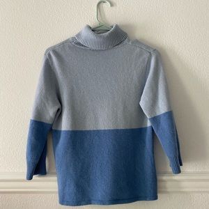 cozy vintage cotton blue turtle neck sweater